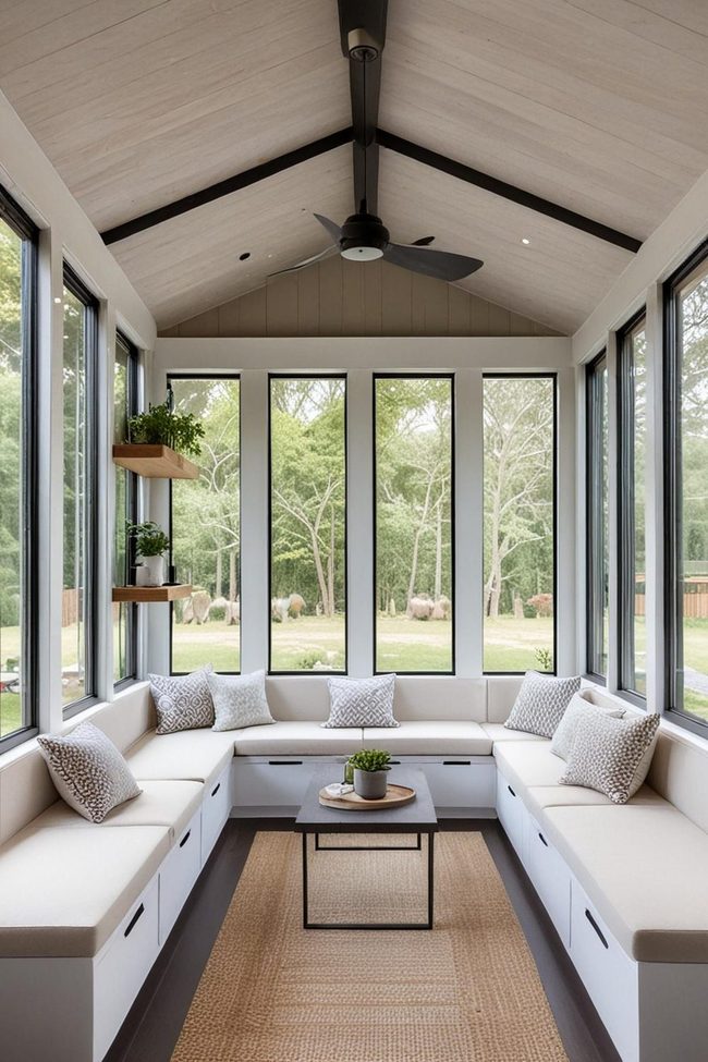 Open Shelves Clean Porch Design