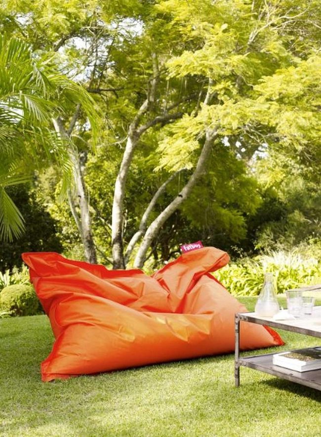 Orange Bean Bags On Green Grass