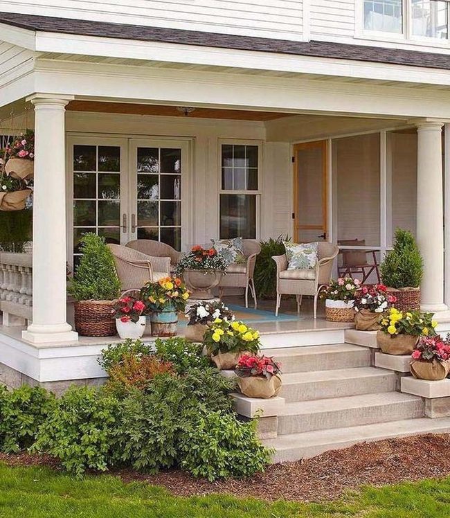 Blooming Containers Frame Your Welcome