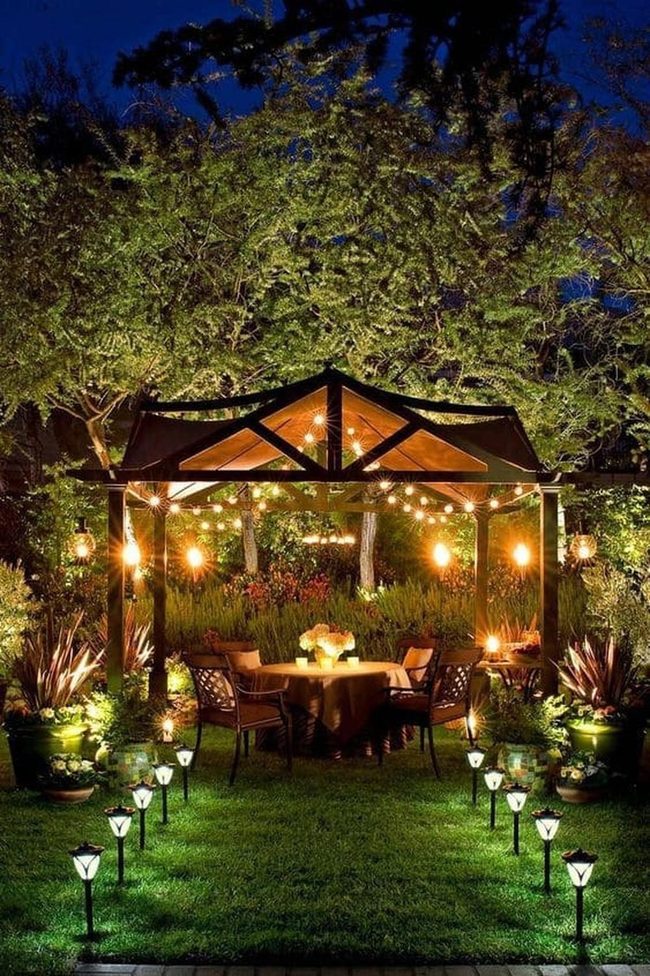 White Pergola Globe Lights
