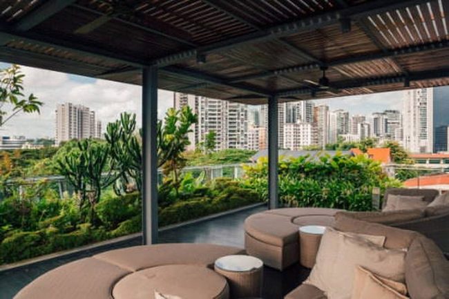 Indigo Neutrals Frame Living Rooftop