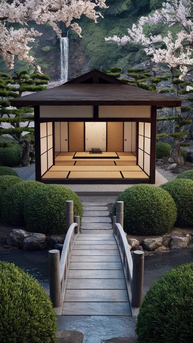 Stone Pathway Through Bamboo
