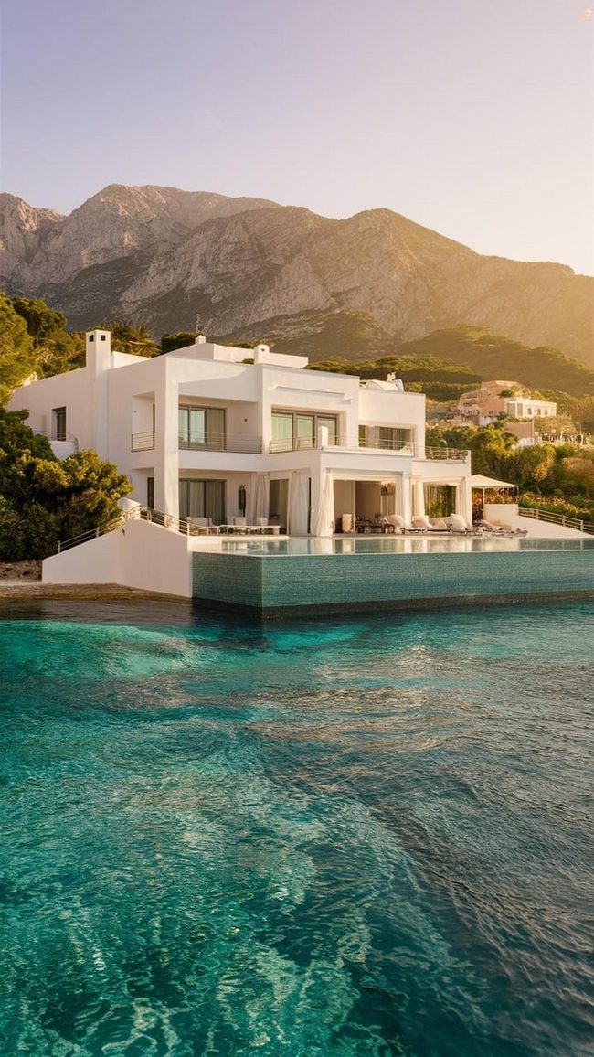 White Stucco Mediterranean Villa