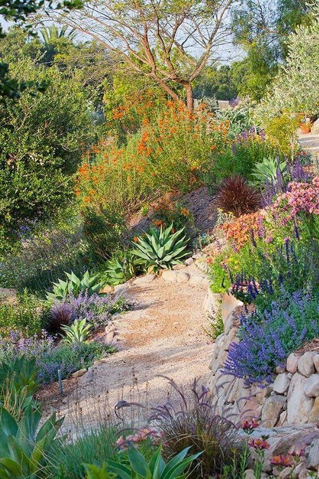 Garden Path Through Blooming Shade