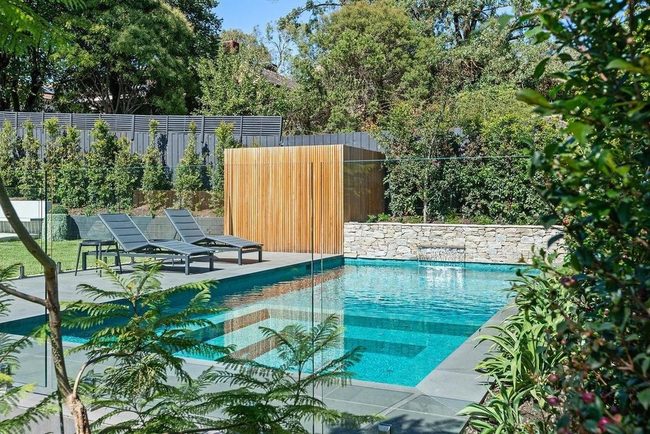 Geometric Pool Lines Modern Home