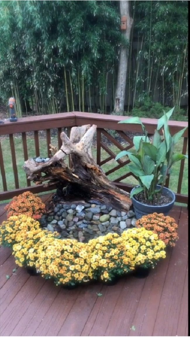 Wooden Stump Water Feature