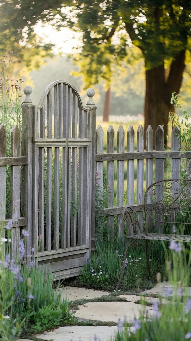 Aged Pure Timber Fence Yard
