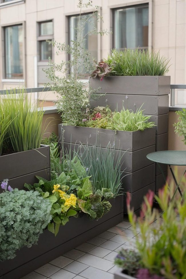 Tiered Yard Levels On Balcony
