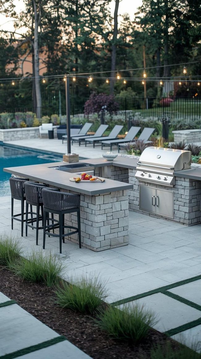 Pool-Side Yard Cooking Space Hub