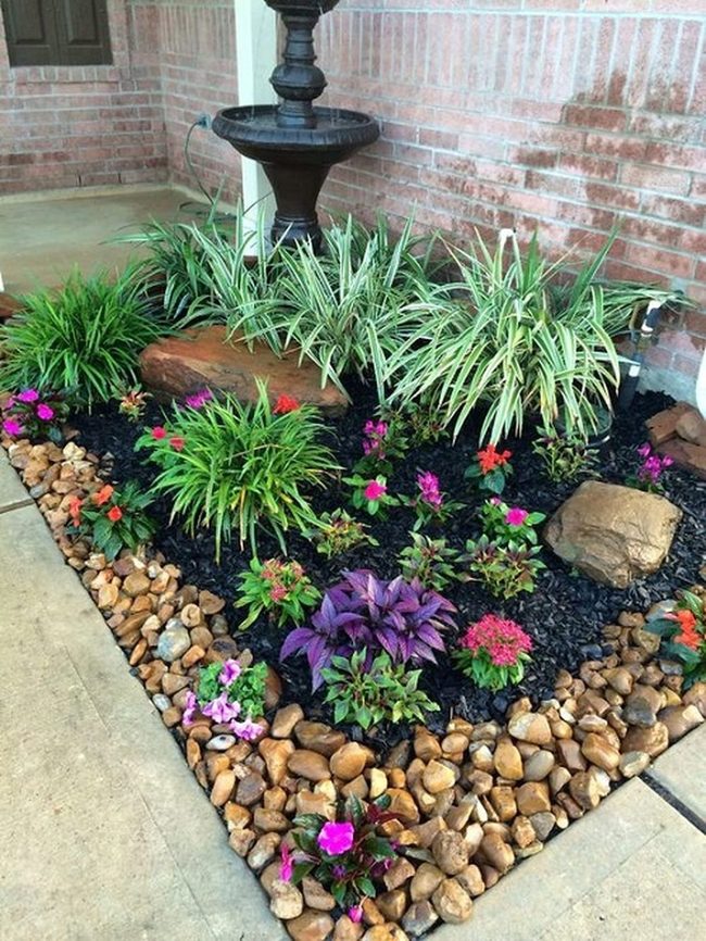 Colorful Blooms Over Stone Beds