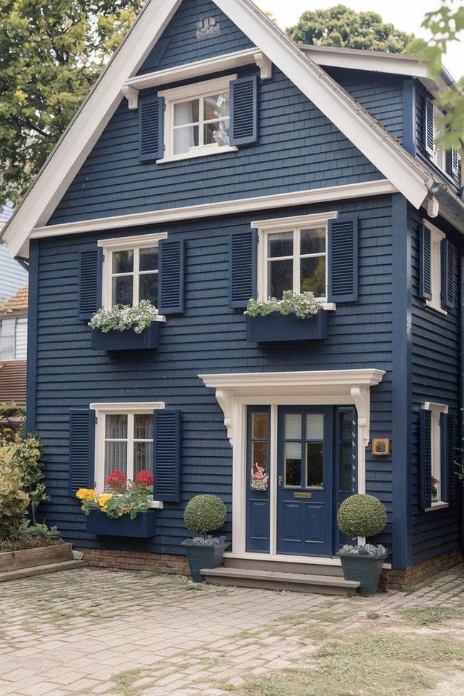 Navy Blue Coastal Elegance Home