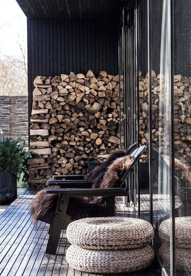 Stacked Wood Walls Cozy Retreat
