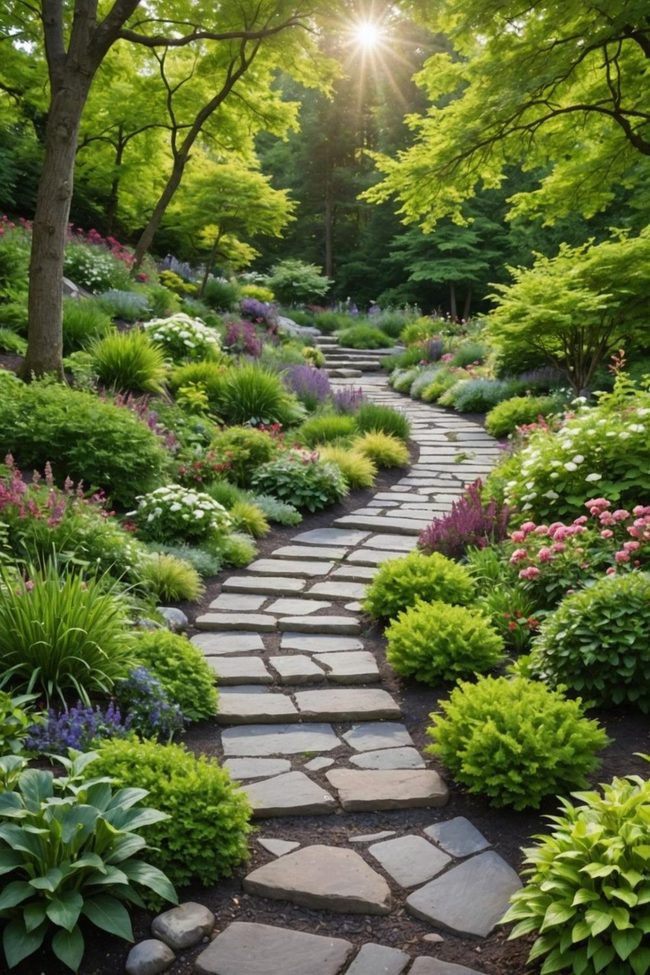 Stone Trail Through Garden