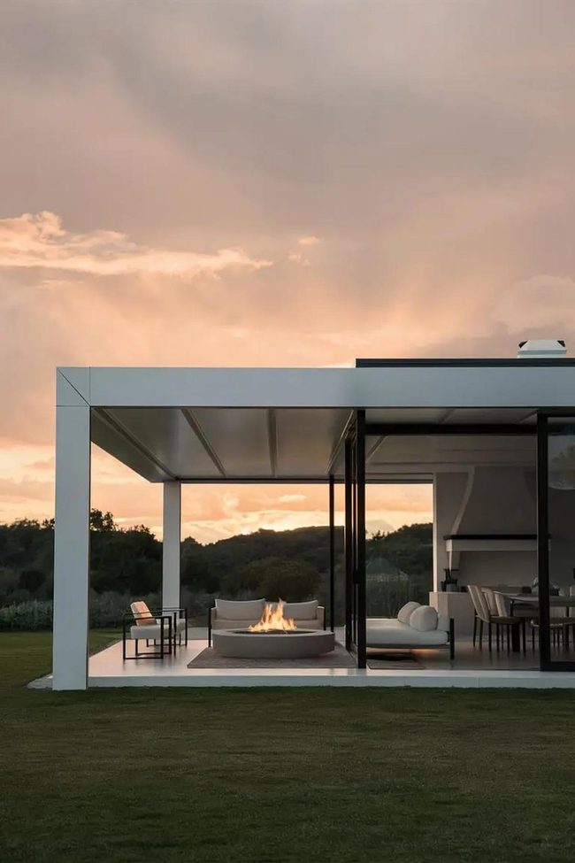 Black Metal Pergola Structure