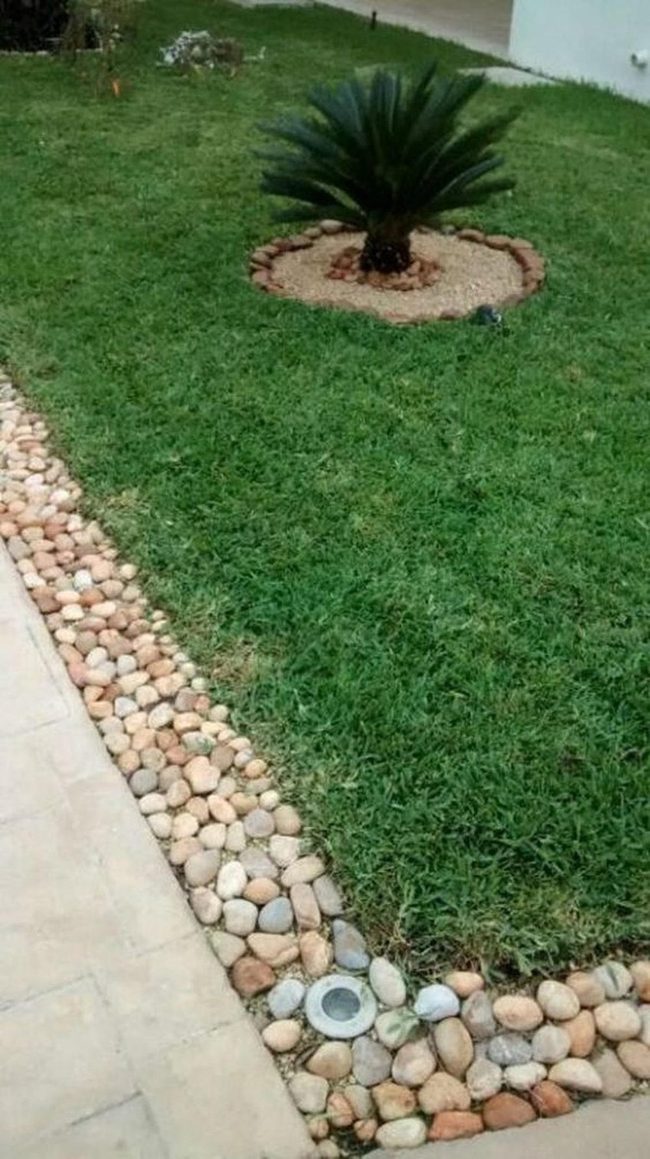 Fresh Green Yard With Stone Borders