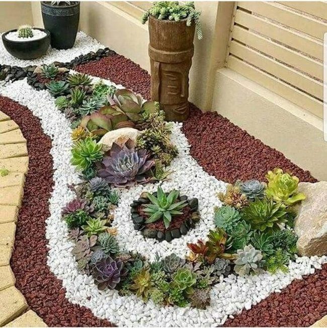 Stone Pathways Through Succulent Gardens