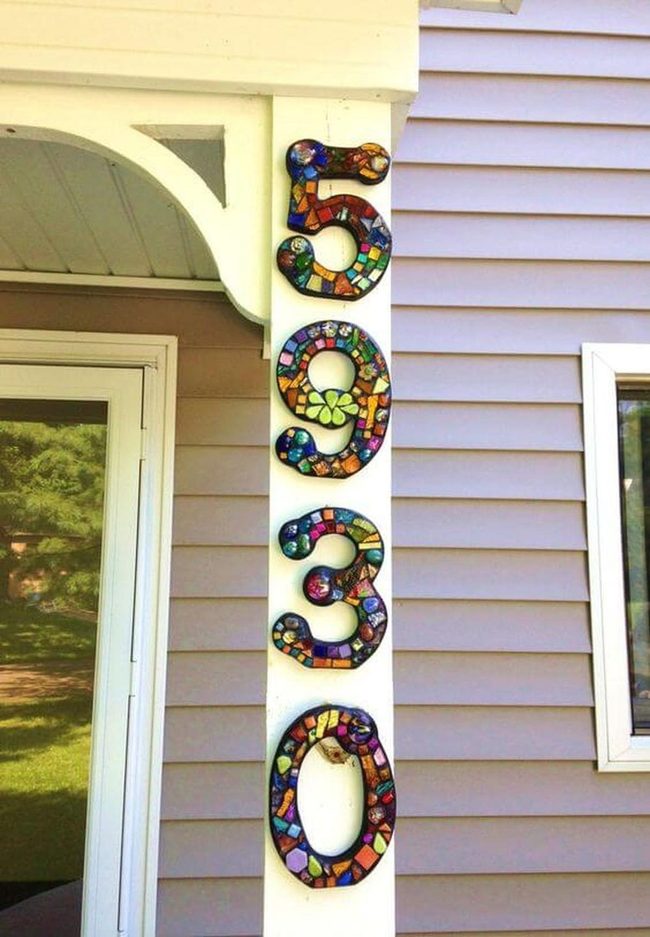 Mosaic House Numbers Stop Traffic
