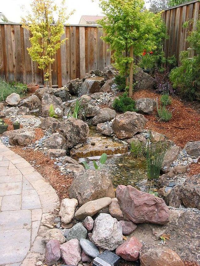 Cascading Stones And Fern Garden
