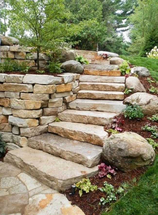 Stone Steps Through Lush Green Garden