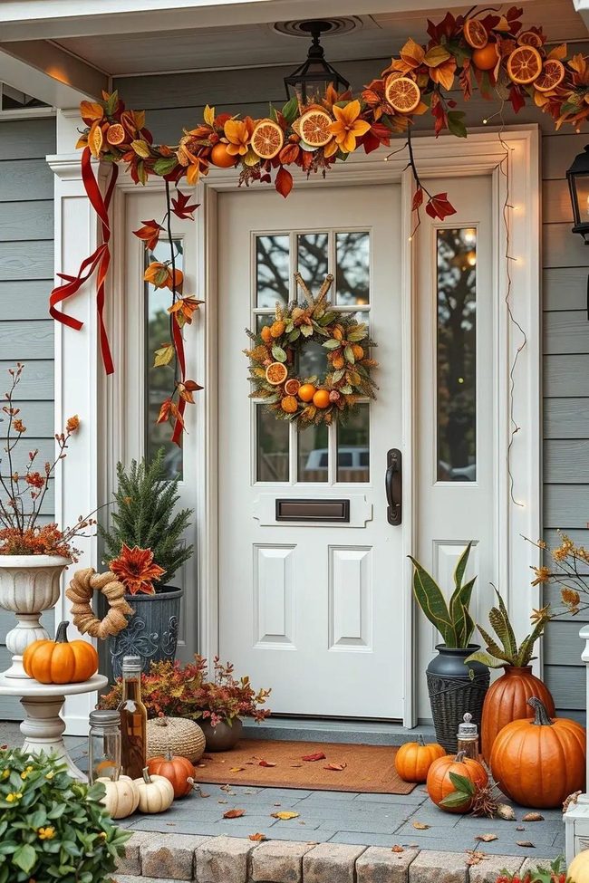 Handmade Autumn Garland with Dried Citrus