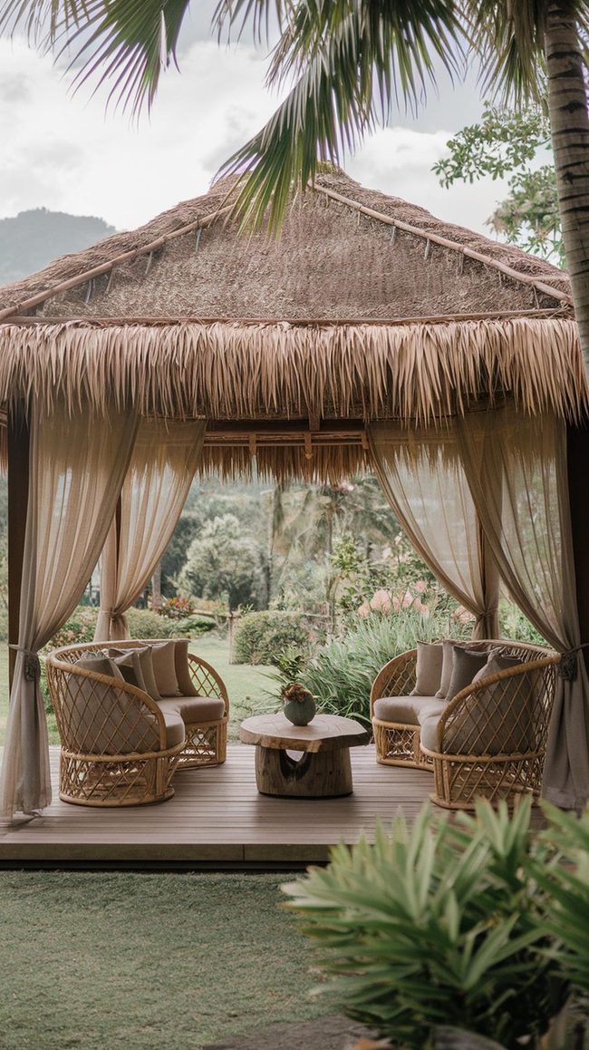 Bamboo Gazebo with Tropical Retreat