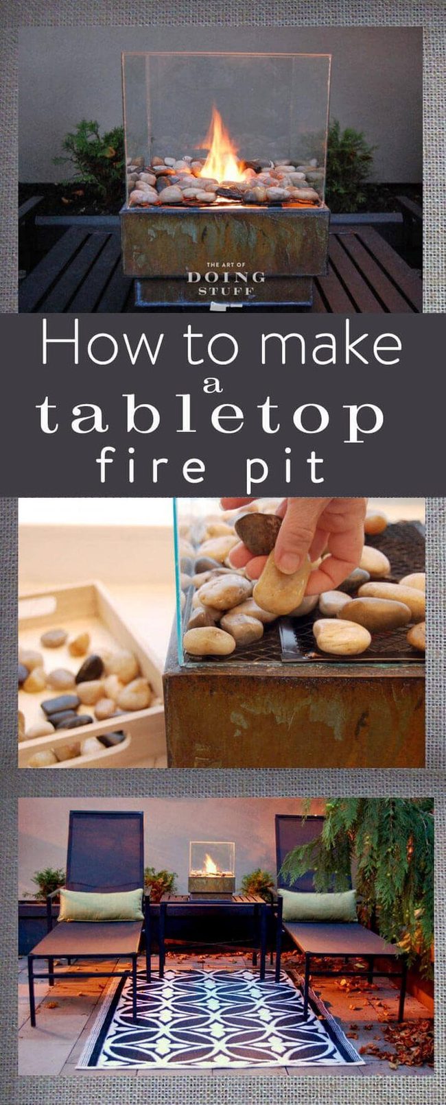 Stacked Stone Fire Pit Centerpiece
