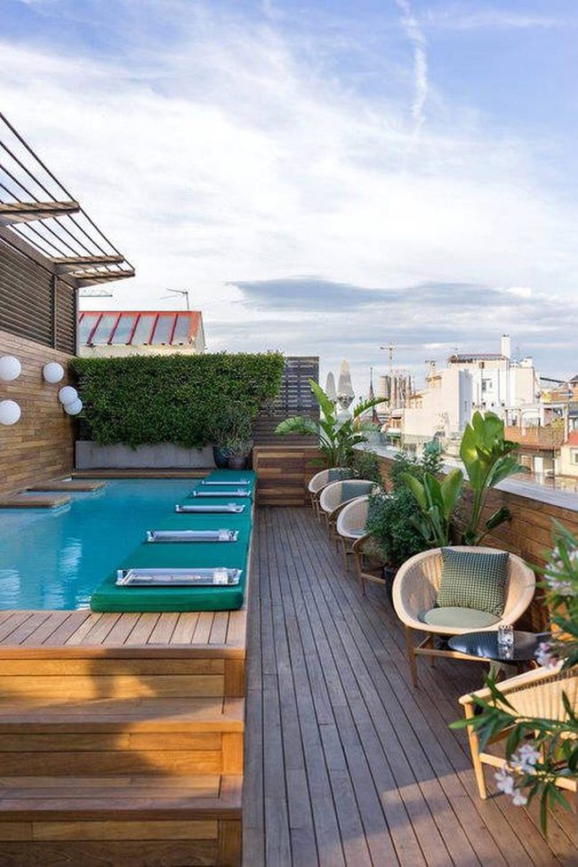 Tropical Rooftop Pool Escape