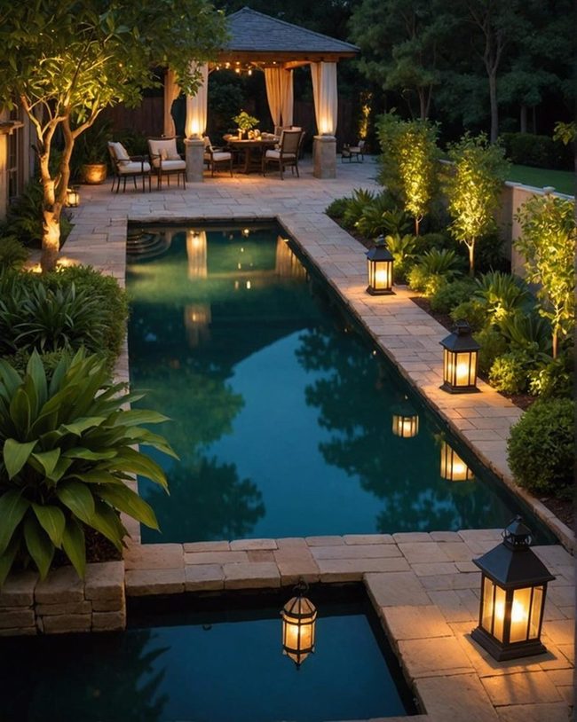 Poolside Safety Through Fencing and Light