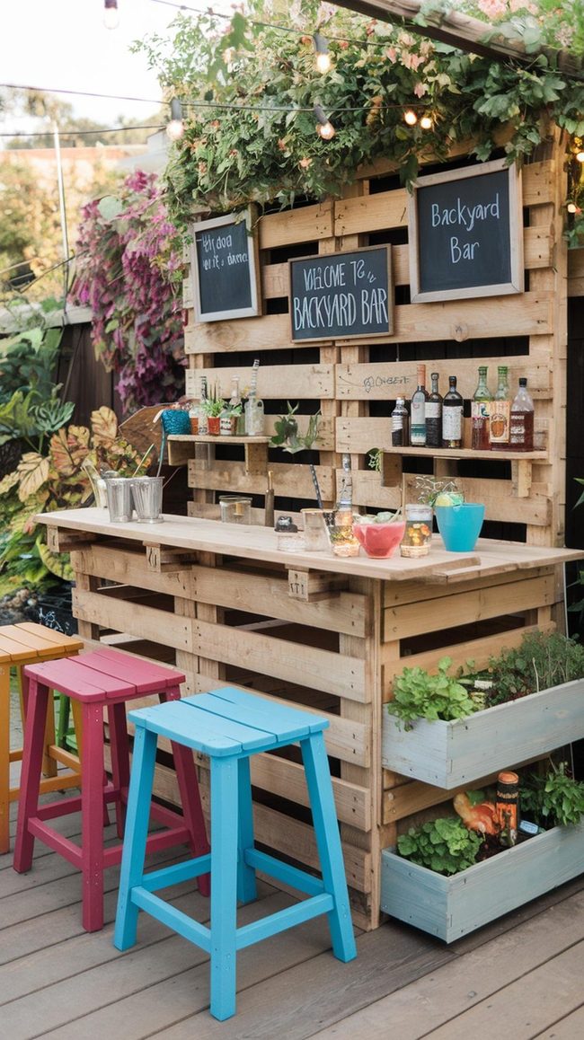 Pallet Timber Backyard Bar