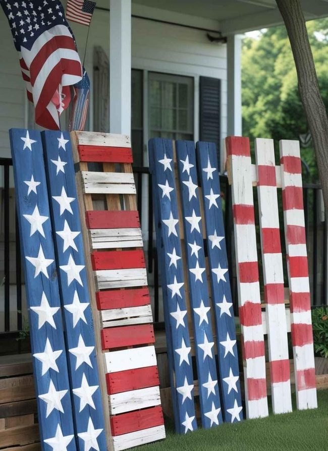 Striped Pallet Patriotic Display