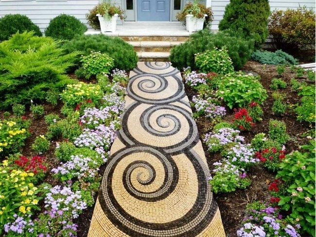 Spiral Mosaic Garden Path
