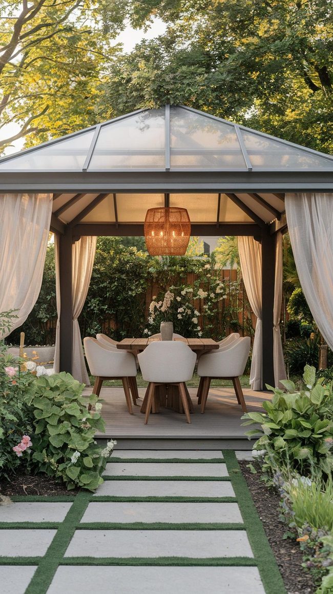 Uv-Protected Timber Gazebo Shade