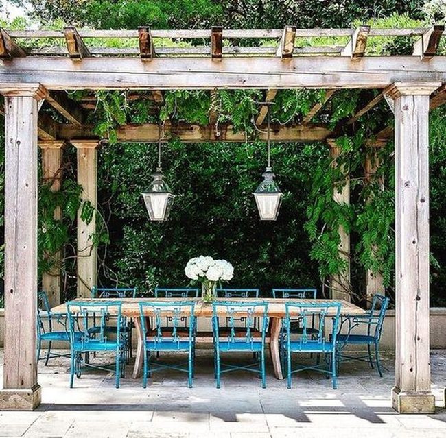 Moonlit Pergola Shadows Garden