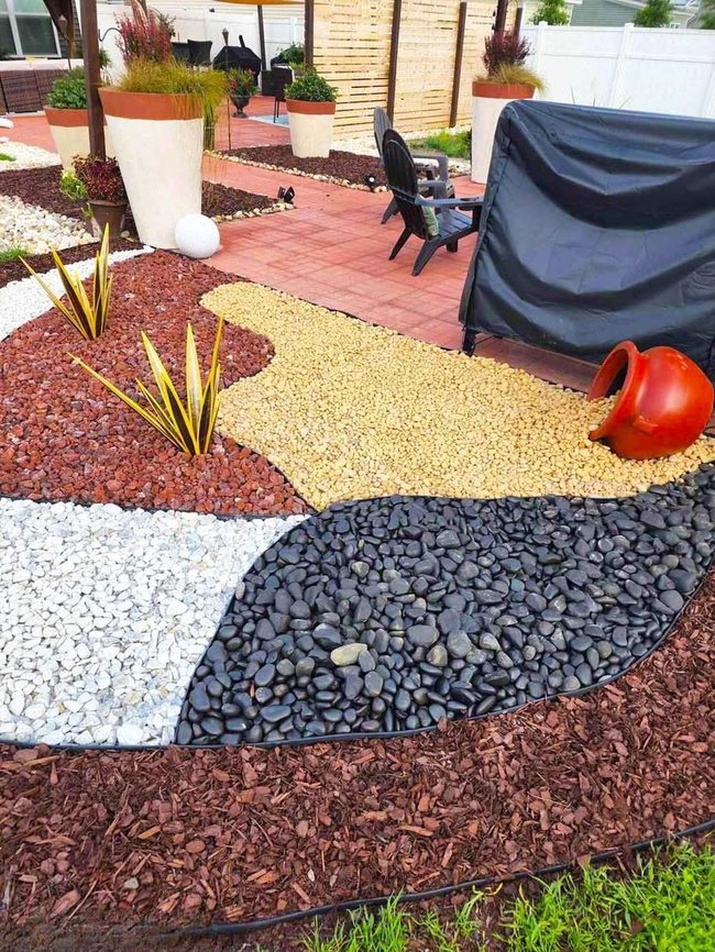 Pebble And Bark Textured Garden
