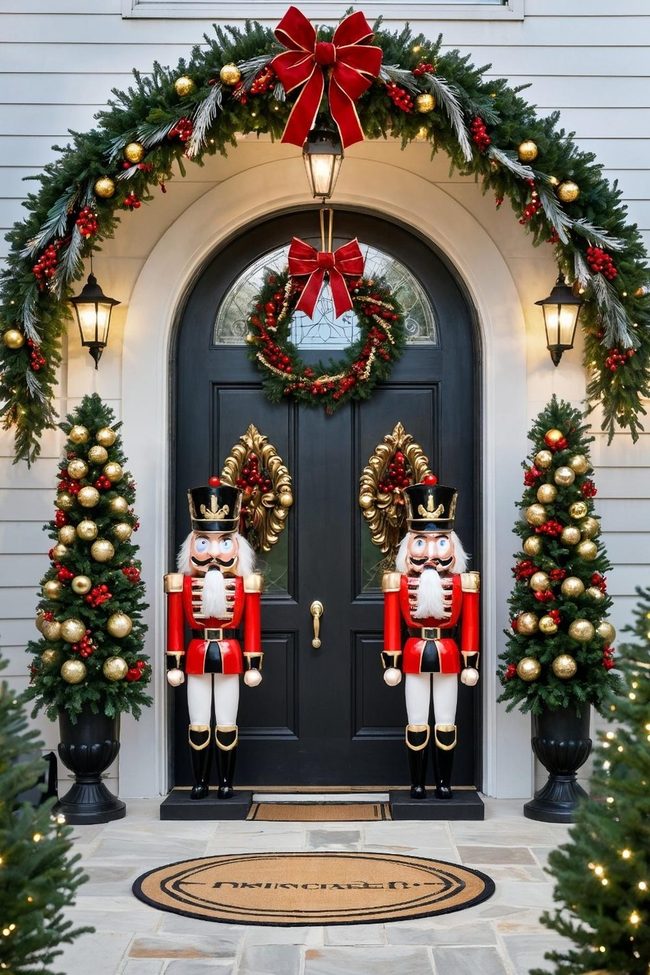 Giant Nutcrackers Frame Your Entrance