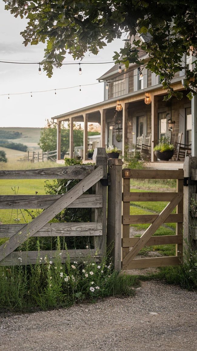 Weathered Teak Fence Gates