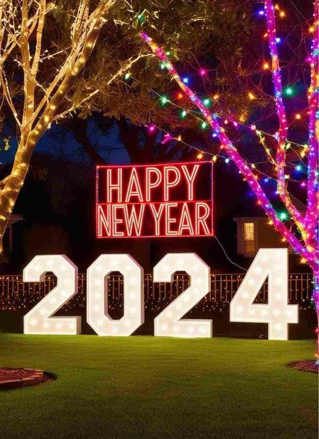 Illuminated Numbers Welcome New Year