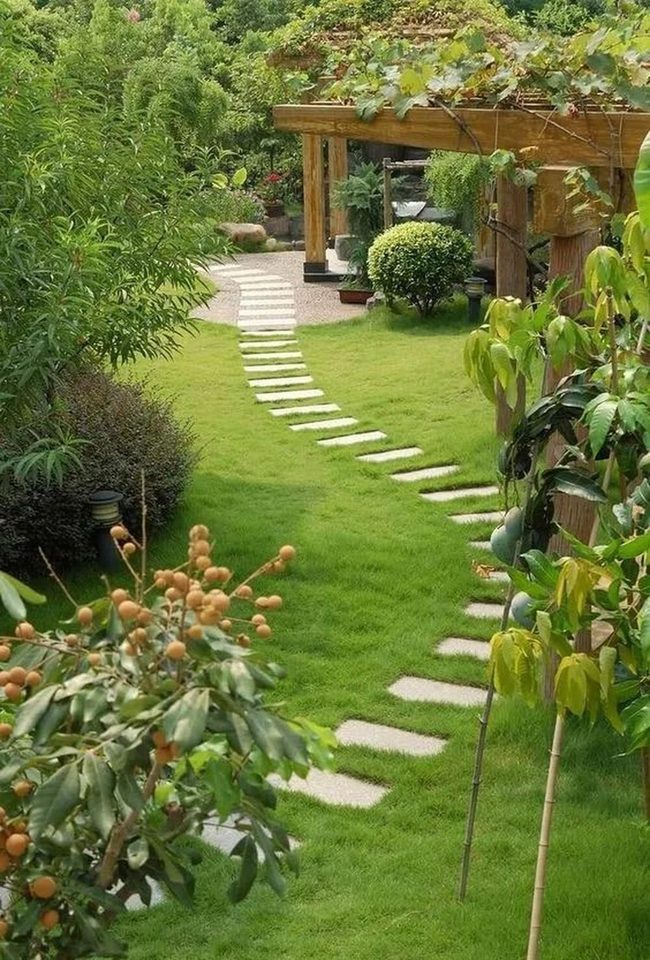 Stone Path Through Living Walls