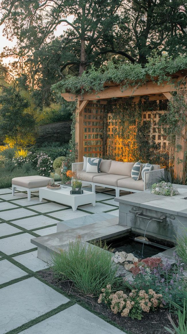 Cozy Backyard Lounge String Illumination Ideas