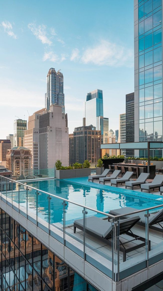 Urban Rooftop Pool Escape