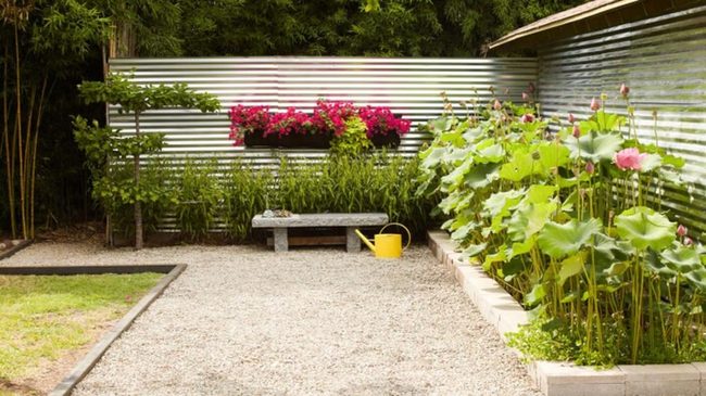 Gravel Paths Through Metal Garden
