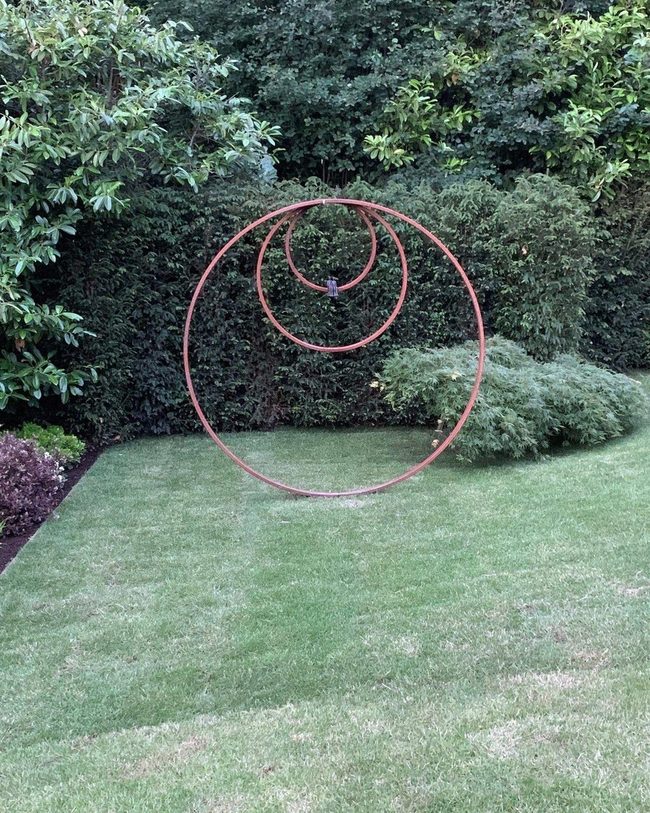 Concentric Metal Rings Garden Art