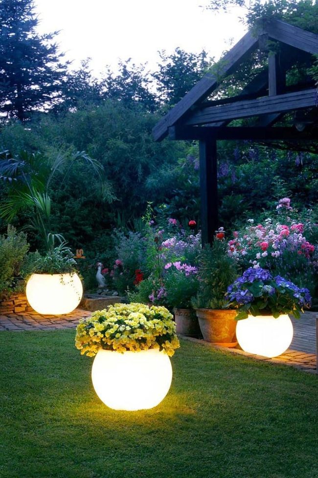 Solar Flower Pots Light Nights