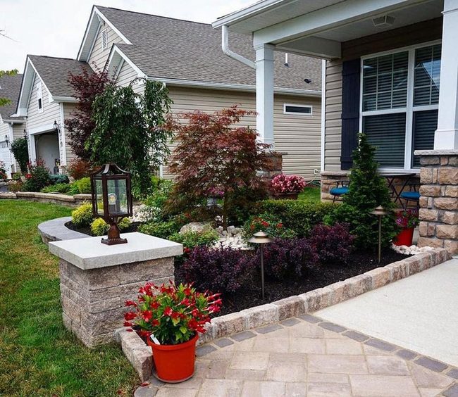 Colorful Plants Break Townhouse Monotony