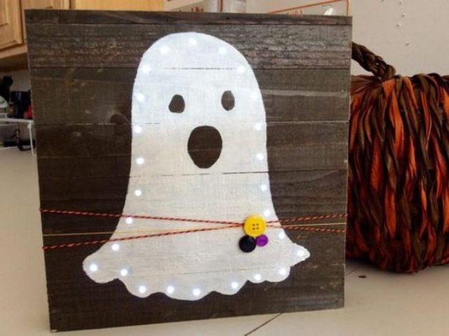 Ghost Lights On Dark Wood