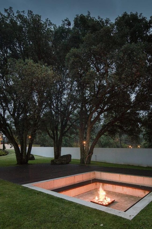 Concrete Fire Pit Woodland Retreat