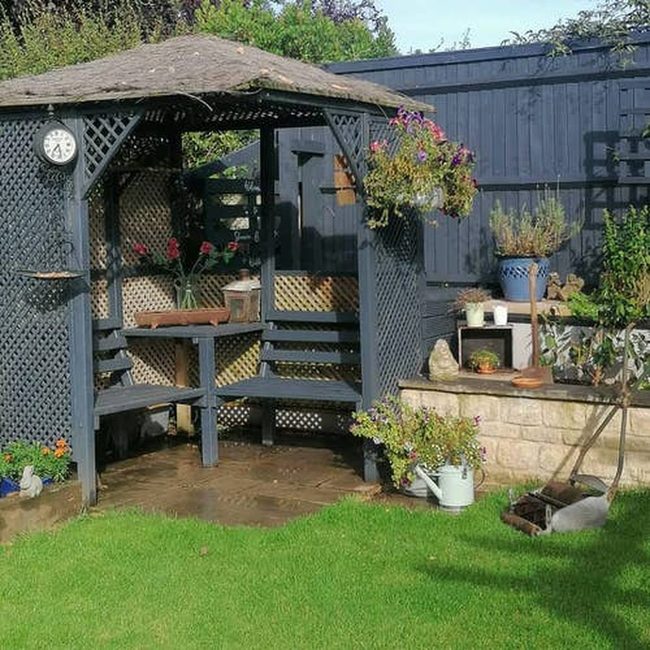 Wood Pergola Corner Garden Retreat