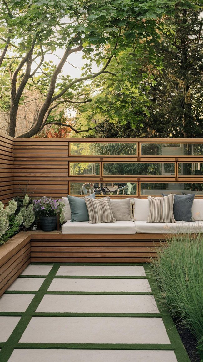 Warm Timber Fence Windows Light