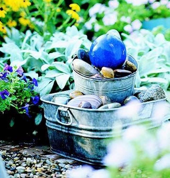 Blue Sphere Water Garden