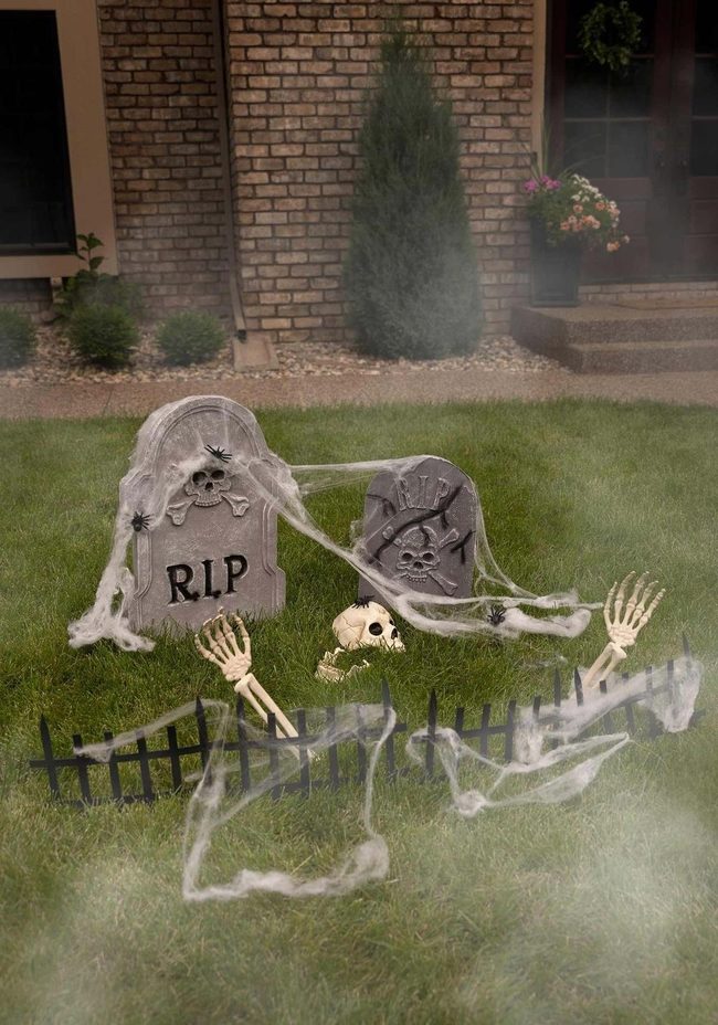Skeleton Clawing Up From Grave
